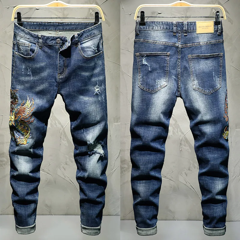 Chinese Style Embroidery Jeans Men's High Street Design Sense Embroidered Slim Fit Pu Shuai Scratch Retro Street Long Skinny Pan
Chinese Style Embroidery Jeans Men's High Street Design Sense Embroidered Slim Fit Pu Shuai Scratch Retro Street Long Skinny Pan