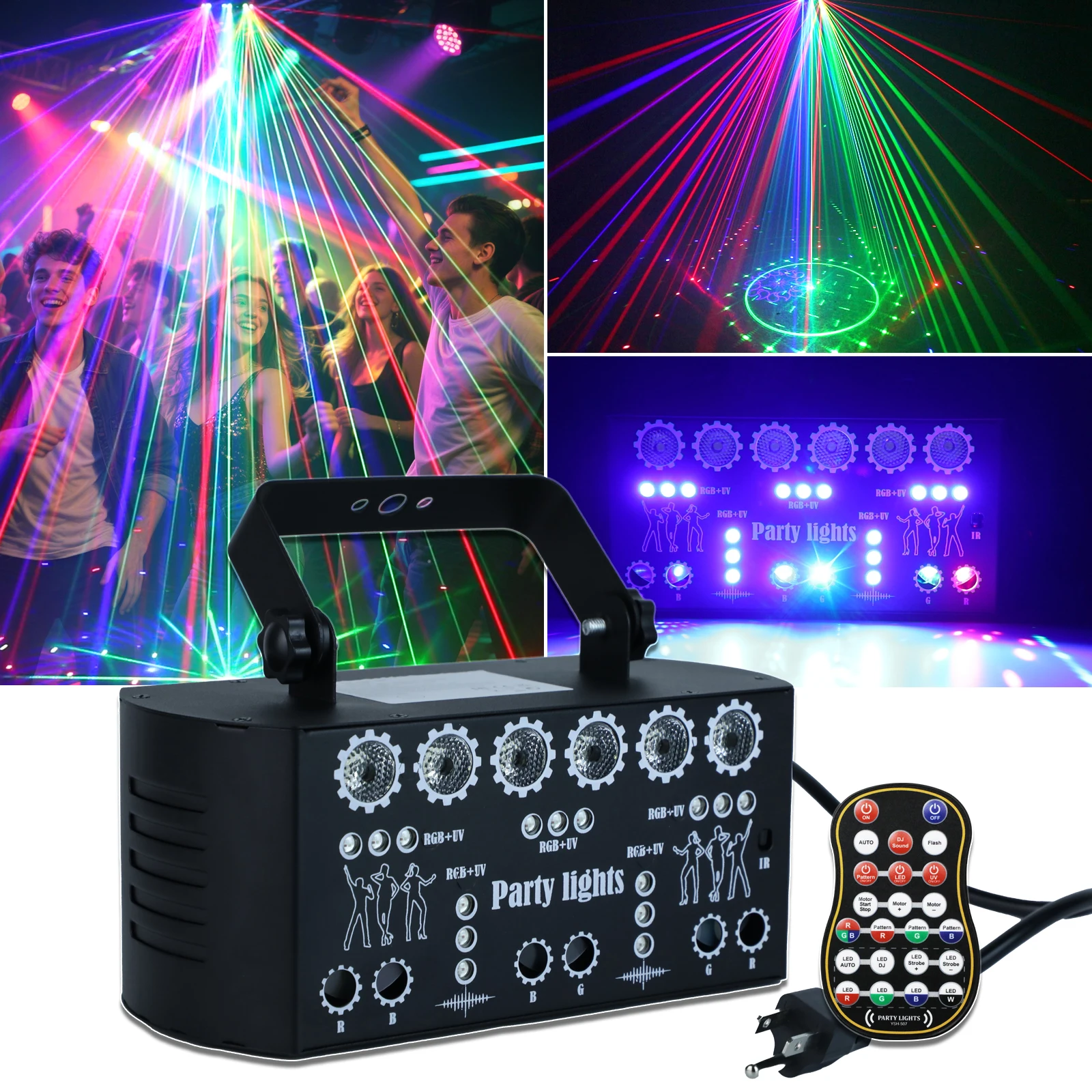 Wuzstar 27-Eye Party DJ Light with Remote, LED Strobe Effects, DMX Control & Sound Activity - Disco Stage Lighting for Clubs
Wuzstar 27-Eye Party DJ Light with Remote, LED Strobe Effects, DMX Control & Sound Activity - Disco Stage Lighting for Clubs