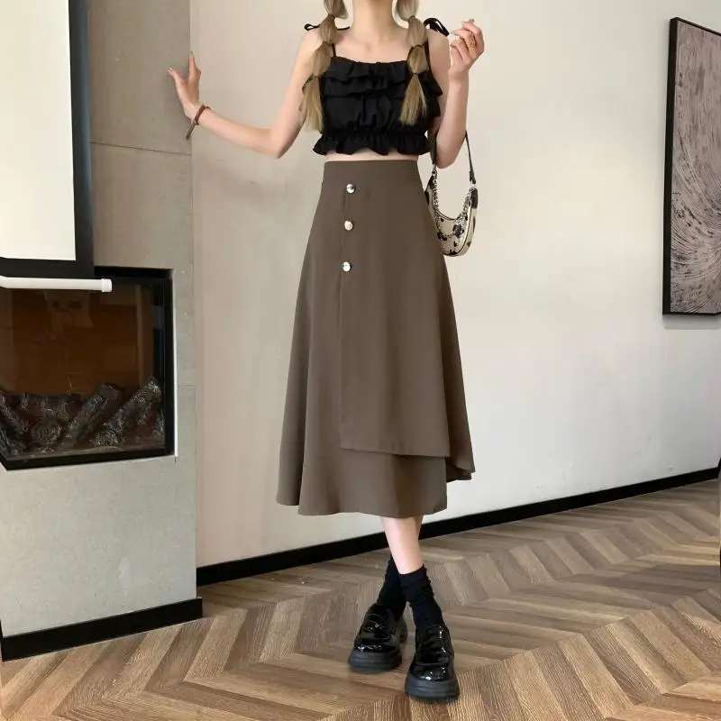 Summer New style Fashion Simplicity Solid Color High Waist Skirt Women Clothes Casual Thin Office Lady Temperament A-line Skirt
Summer New style Fashion Simplicity Solid Color High Waist Skirt Women Clothes Casual Thin Office Lady Temperament A-line Skirt
