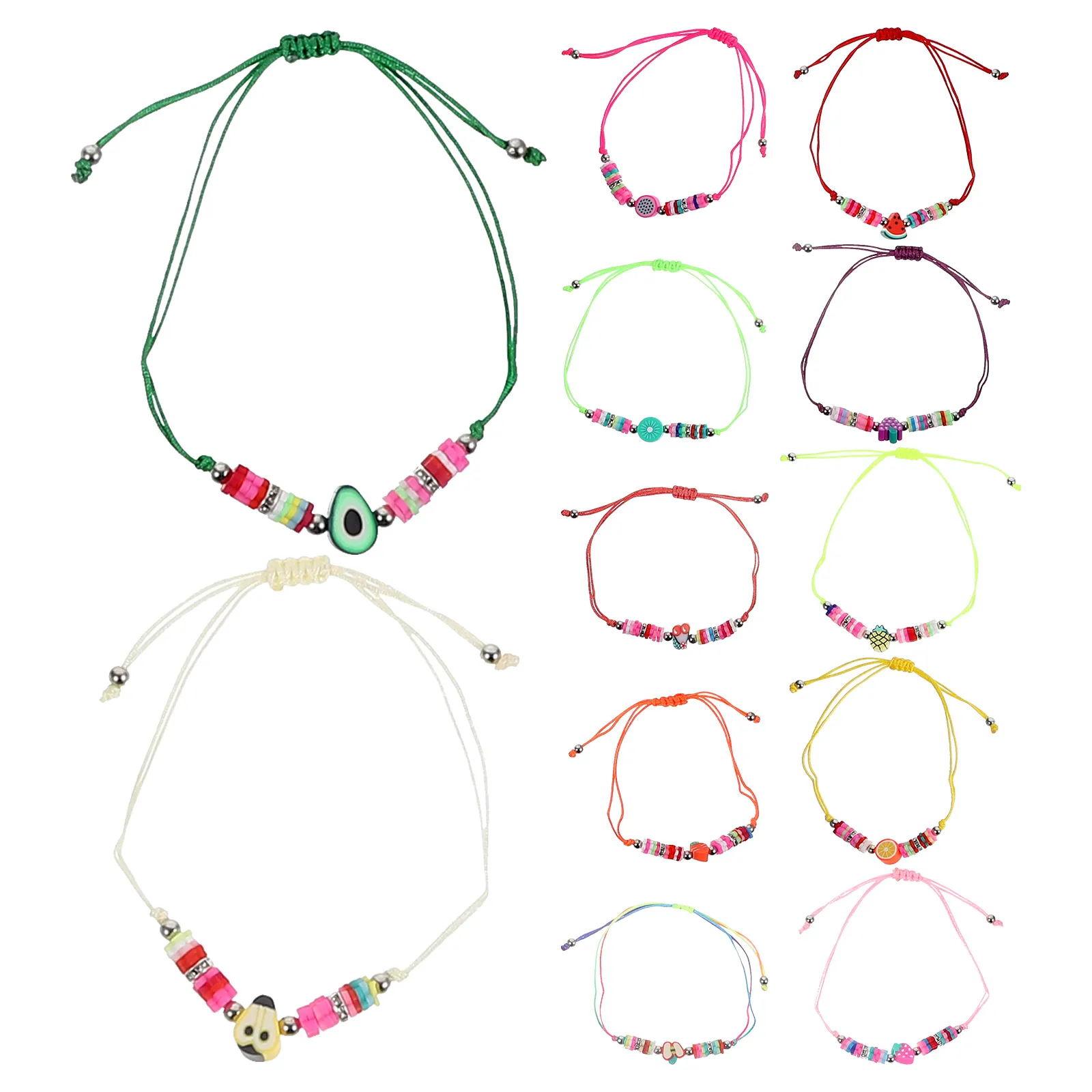 12pcs Fruit Clay Bracelets Lightweight Comfortable Beach Party Jewelry Children Bracelets Aesthetic Women
12pcs Fruit Clay Bracelets Lightweight Comfortable Beach Party Jewelry Children Bracelets Aesthetic Women