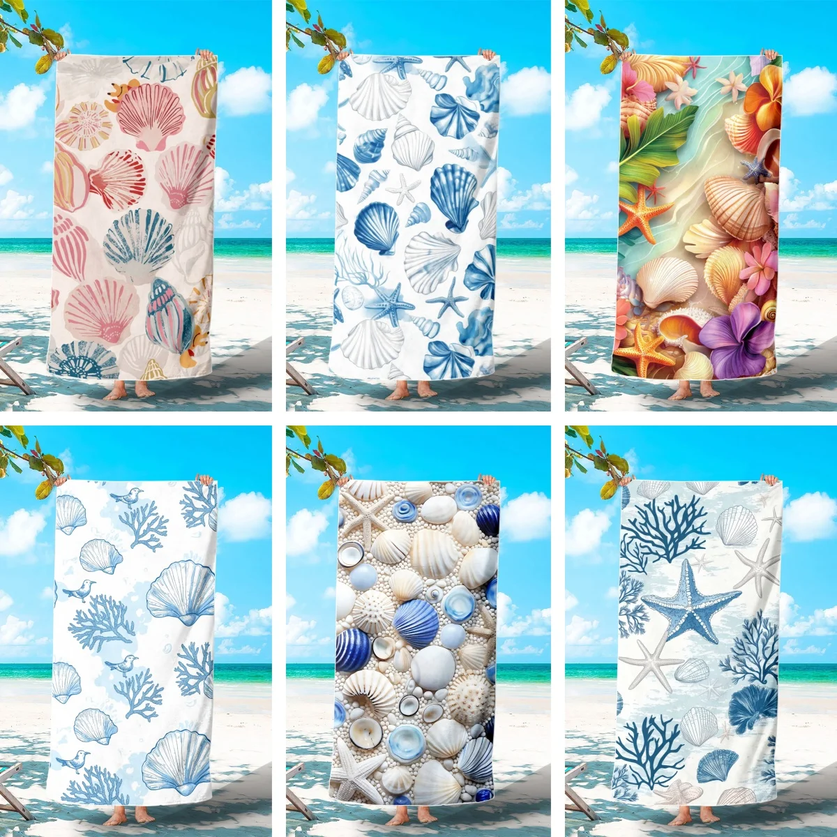 1/2Pcs Watercolor Seashell Beach Towel, Coastal Shell Microfiber Towel, Swimming Bathrobe Absorbent Quick-Drying Bath Towel
1/2Pcs Watercolor Seashell Beach Towel, Coastal Shell Microfiber Towel, Swimming Bathrobe Absorbent Quick-Drying Bath Towel