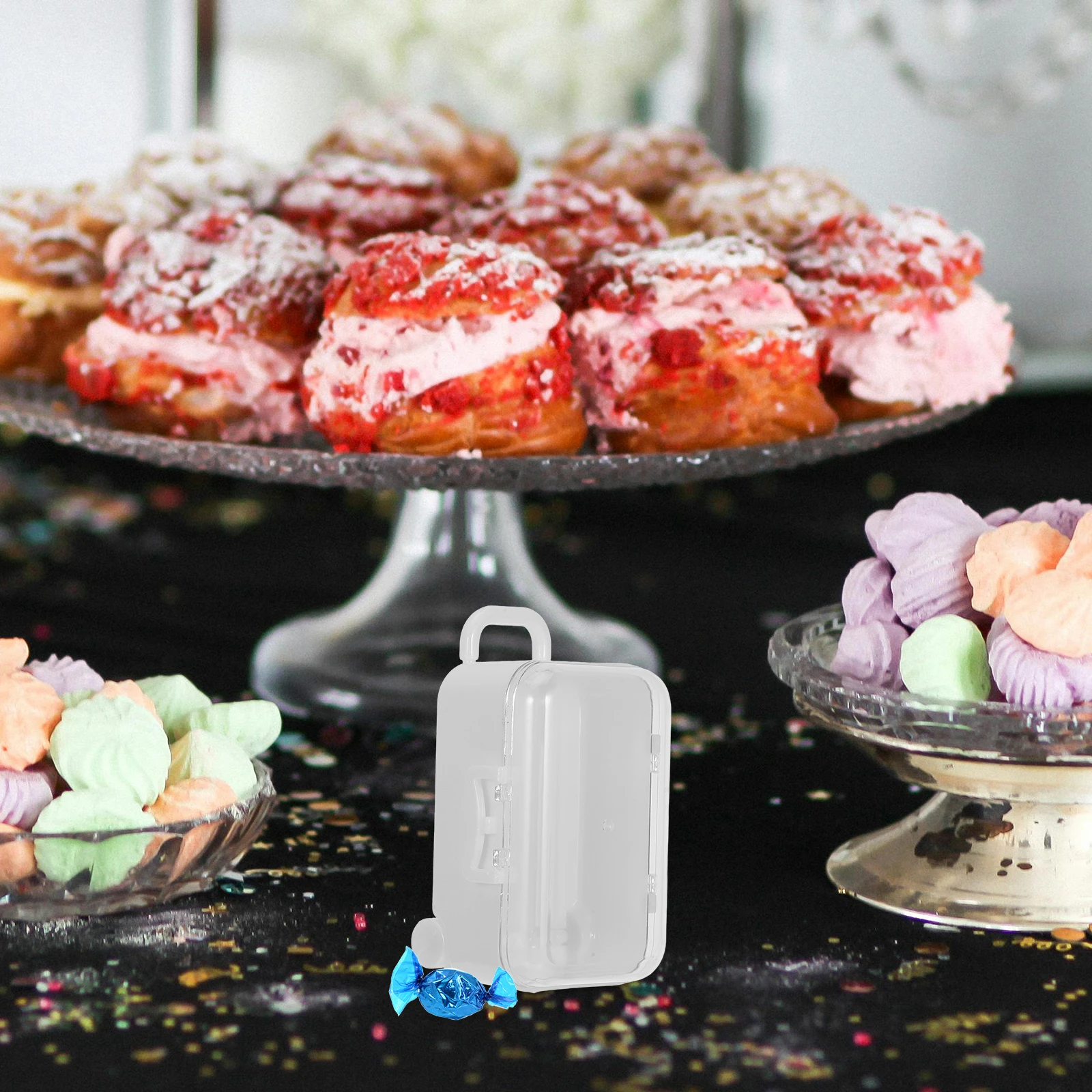 Creative Clear Plastic Mini Suitcase Candy Boxes Travel Themed Party Favor Storage Trolley Box For Wedding Dessert Gifts
Creative Clear Plastic Mini Suitcase Candy Boxes Travel Themed Party Favor Storage Trolley Box For Wedding Dessert Gifts