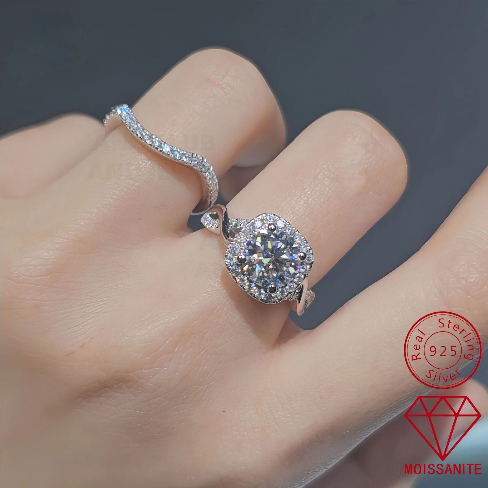Carnica 8mm 2CT Stone Real Moissanite Stacked Ring for Women 100% S925 Sterling Silver Sparkling Wedding Band GRA D Color Hot
Carnica 8mm 2CT Stone Real Moissanite Stacked Ring for Women 100% S925 Sterling Silver Sparkling Wedding Band GRA D Color Hot