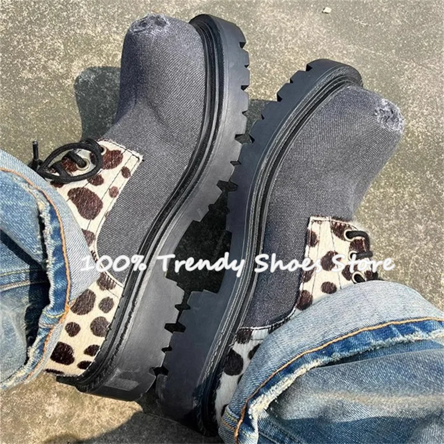 Fashion Design Damaged Hole Chunky Bottom Derby Shoes for Women Mixed Color Leopard Print Lace-Up Loafers Outside Casual Shoes
Fashion Design Damaged Hole Chunky Bottom Derby Shoes for Women Mixed Color Leopard Print Lace-Up Loafers Outside Casual Shoes