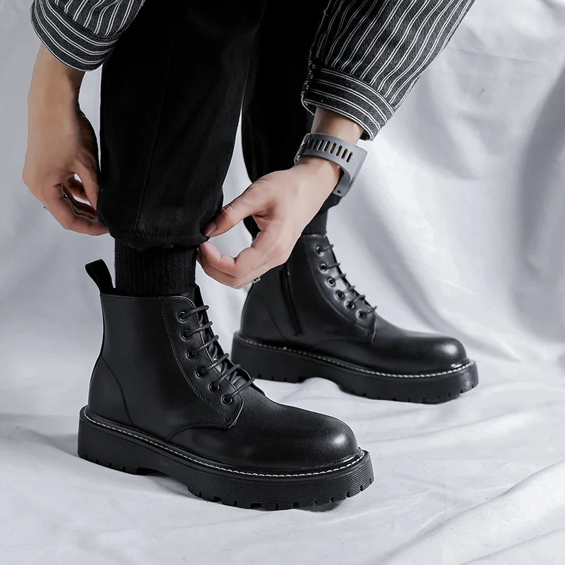 Korean style mens leisure platform boots lace-up original leather shoes party prom dress cowboy ankle boot spring autumn botas
Korean style mens leisure platform boots lace-up original leather shoes party prom dress cowboy ankle boot spring autumn botas