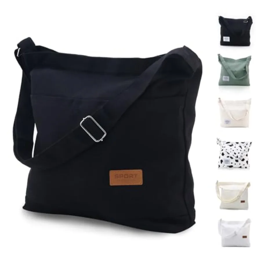 COOLOME Canvas Tote Bag for Women - Crossbody, Shoulder, Travel and Beach Bag
COOLOME Canvas Tote Bag for Women - Crossbody, Shoulder, Travel and Beach Bag