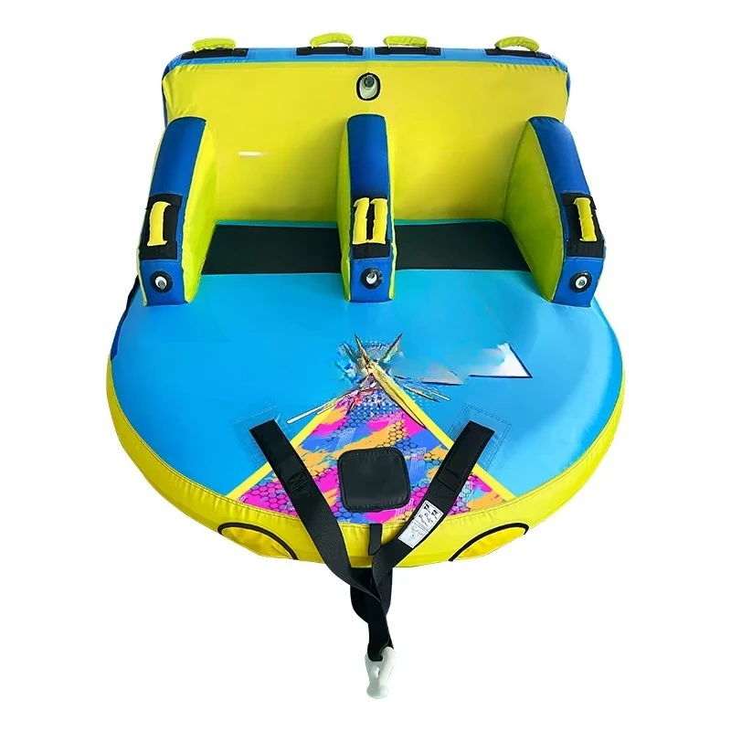 Water sports games with 2-person floating towable toy tube ski boat
Water sports games with 2-person floating towable toy tube ski boat