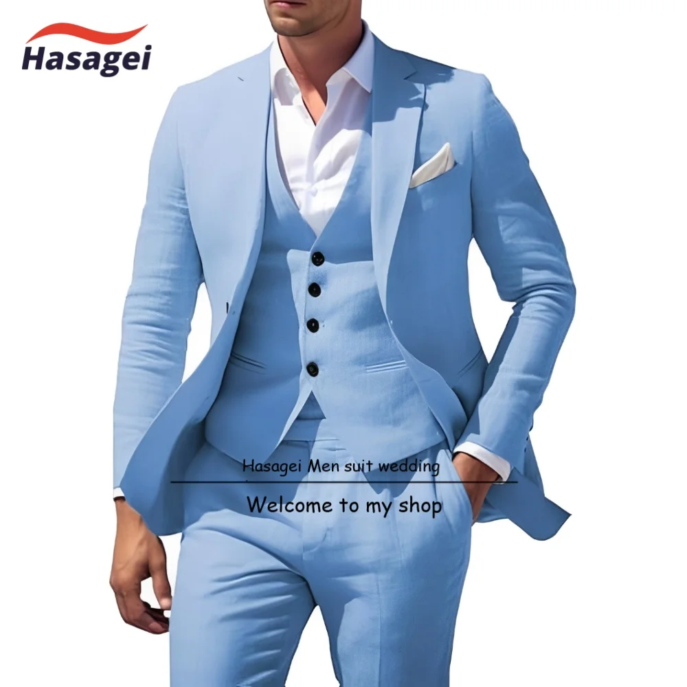 Summer Men's 3 Piece Linen Suit for Men Wedding Suits Slim Fit Blazer Vest Pants Wedding Prom Tuxedo Suits
Summer Men's 3 Piece Linen Suit for Men Wedding Suits Slim Fit Blazer Vest Pants Wedding Prom Tuxedo Suits