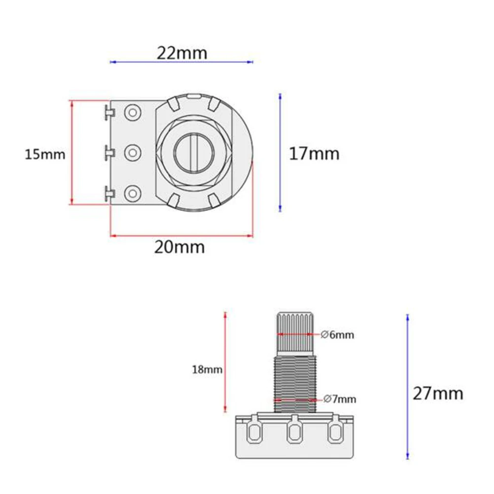 Guitar Amp Potentiometer 25K Linear Audio Tone Control Solder Lugs Electric Bass Volume Pots Coarse Knurling Shaft Fits Knobs
Guitar Amp Potentiometer 25K Linear Audio Tone Control Solder Lugs Electric Bass Volume Pots Coarse Knurling Shaft Fits Knobs