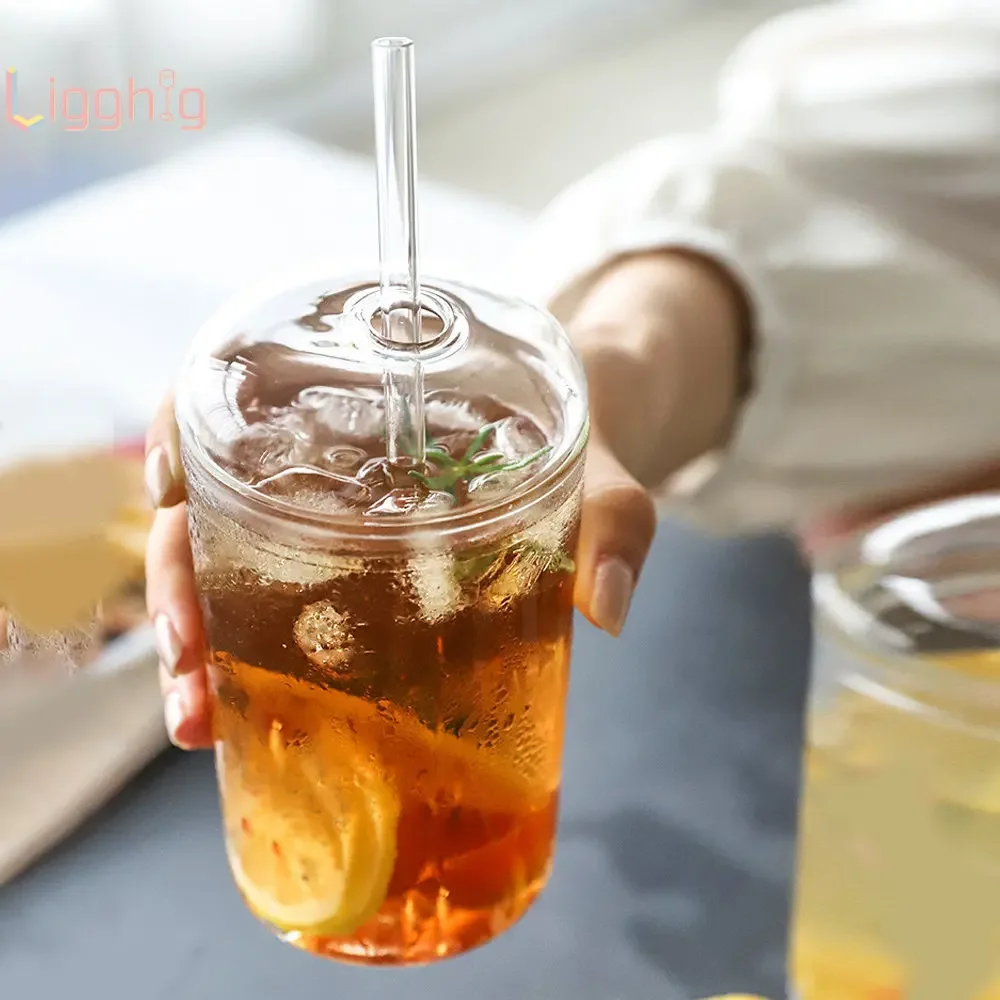 Creative Glass Cups For Coffee Tea Drinks Milk Tea Water Cups With Glass Cover Glass Straw Drinking Cup Travel Glass Bottle
Creative Glass Cups For Coffee Tea Drinks Milk Tea Water Cups With Glass Cover Glass Straw Drinking Cup Travel Glass Bottle