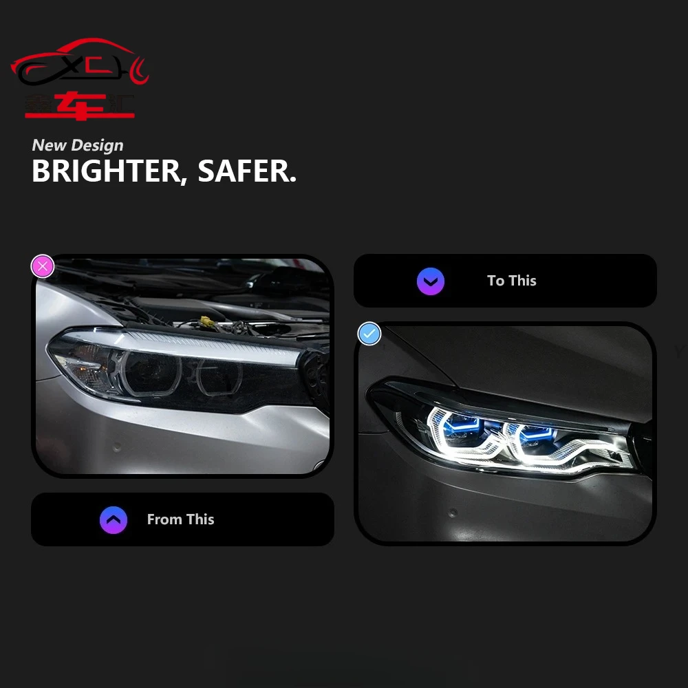 2PCS Auto Parts For BMW G30 Headlights 2018-2020 5 Series G38 Pre-LCI LED Daytime Lights Dual Projector Car Accesorios Modified
2PCS Auto Parts For BMW G30 Headlights 2018-2020 5 Series G38 Pre-LCI LED Daytime Lights Dual Projector Car Accesorios Modified