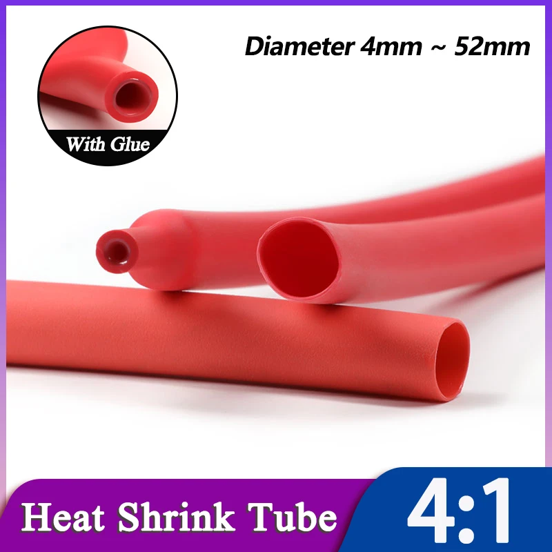 Red 4:1 Adhesive Heat Shrink Tube Thermoretractile 4/6/8/12/1620/24/32/40/52mm Dual Wall Insulated Shrink Wrap Cables Protector
Red 4:1 Adhesive Heat Shrink Tube Thermoretractile 4/6/8/12/1620/24/32/40/52mm Dual Wall Insulated Shrink Wrap Cables Protector