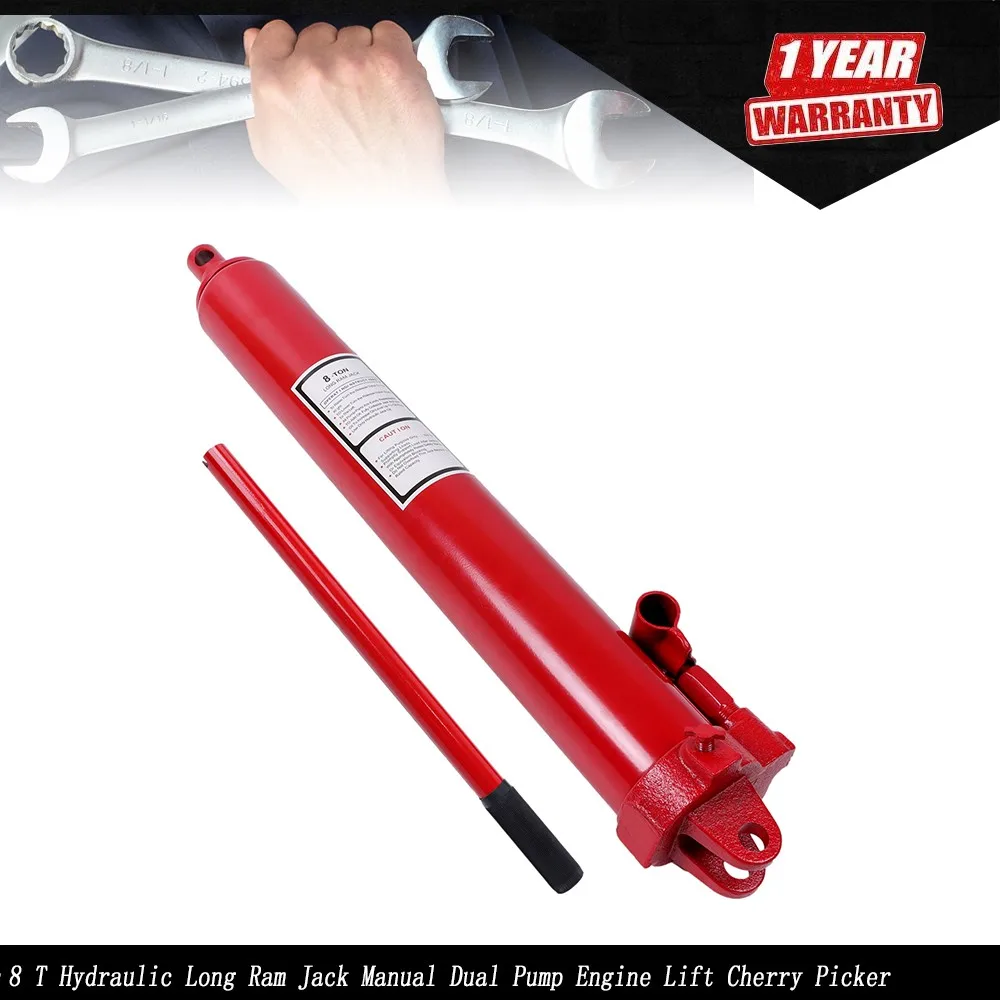 8 Ton Hydraulic Long Ram Jack Manual Dual Pump Engine Lift Cherry Picker Manual
8 Ton Hydraulic Long Ram Jack Manual Dual Pump Engine Lift Cherry Picker Manual