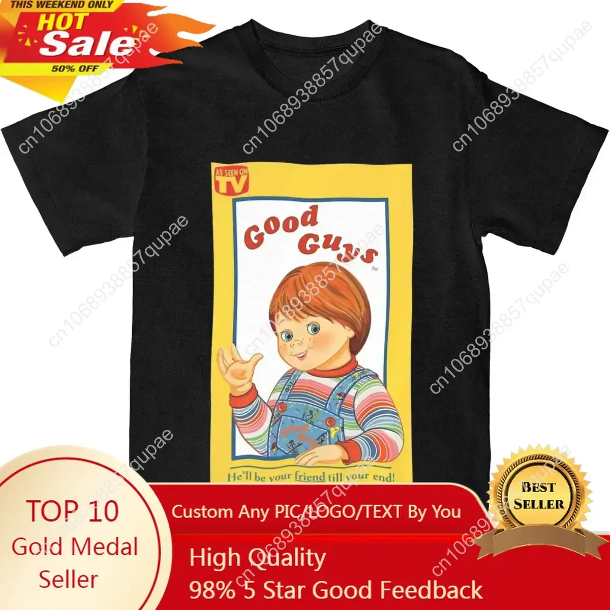 Good Guys Chucky Men Women's T Shirt Horror Movie Apparel Vintage Tees T-Shirts Cotton Classic Clothes
Good Guys Chucky Men Women's T Shirt Horror Movie Apparel Vintage Tees T-Shirts Cotton Classic Clothes