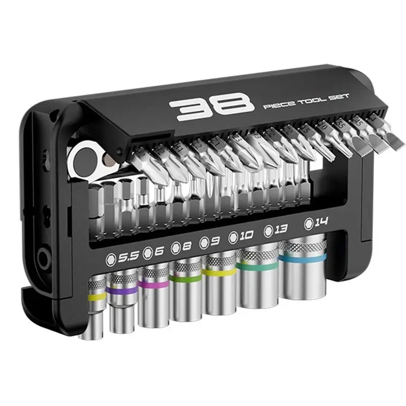 A07T-Bicycle Repair Tools 38-Piece Fast Hexagonal Torx Screwdriver Set Portable Fast Ratchet Wrench Sleeve Tool
A07T-Bicycle Repair Tools 38-Piece Fast Hexagonal Torx Screwdriver Set Portable Fast Ratchet Wrench Sleeve Tool