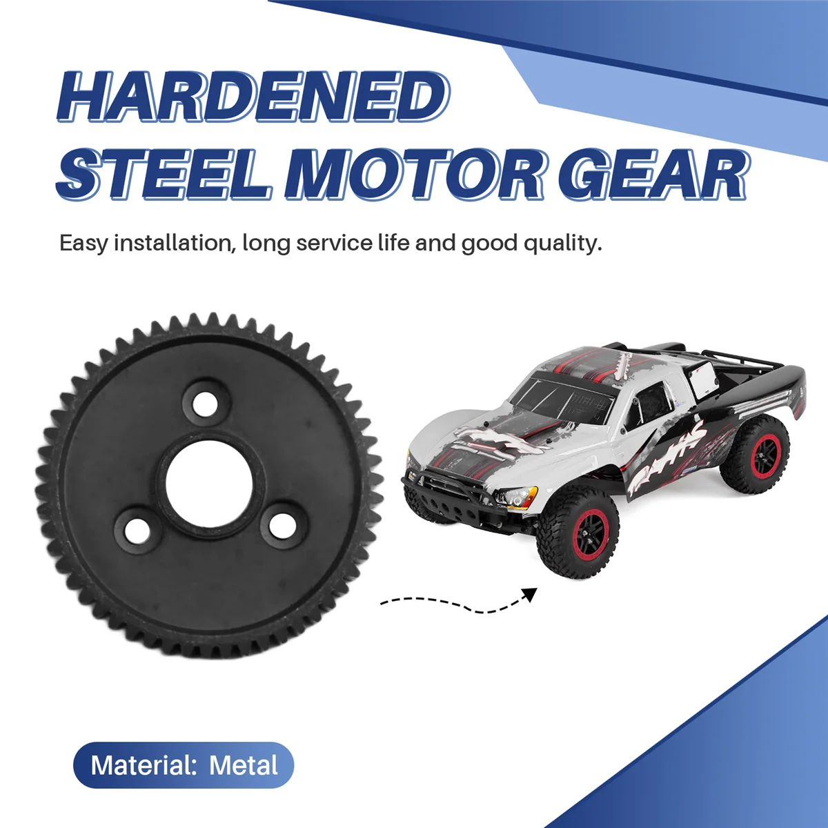 AA85 54T M0.8 11mm Big Gear Hardened Steel Motor Gear for Slash E- Summit 1/10 RC Car Black
AA85 54T M0.8 11mm Big Gear Hardened Steel Motor Gear for Slash E- Summit 1/10 RC Car Black