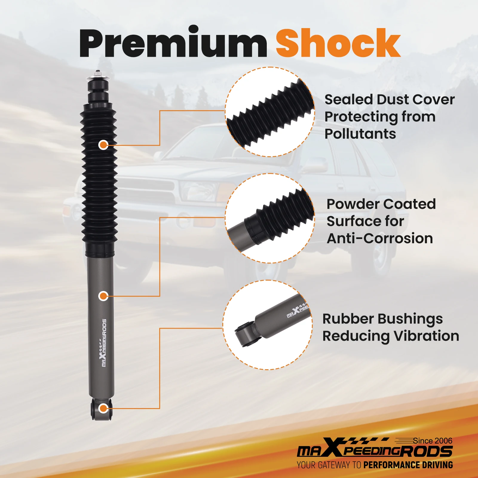 New Factory 3" Rear Suspension Lift Shock Kit with Coil Springs for Toyota 4-Runner 1996 - 2002 RWD 4WD
New Factory 3" Rear Suspension Lift Shock Kit with Coil Springs for Toyota 4-Runner 1996 - 2002 RWD 4WD