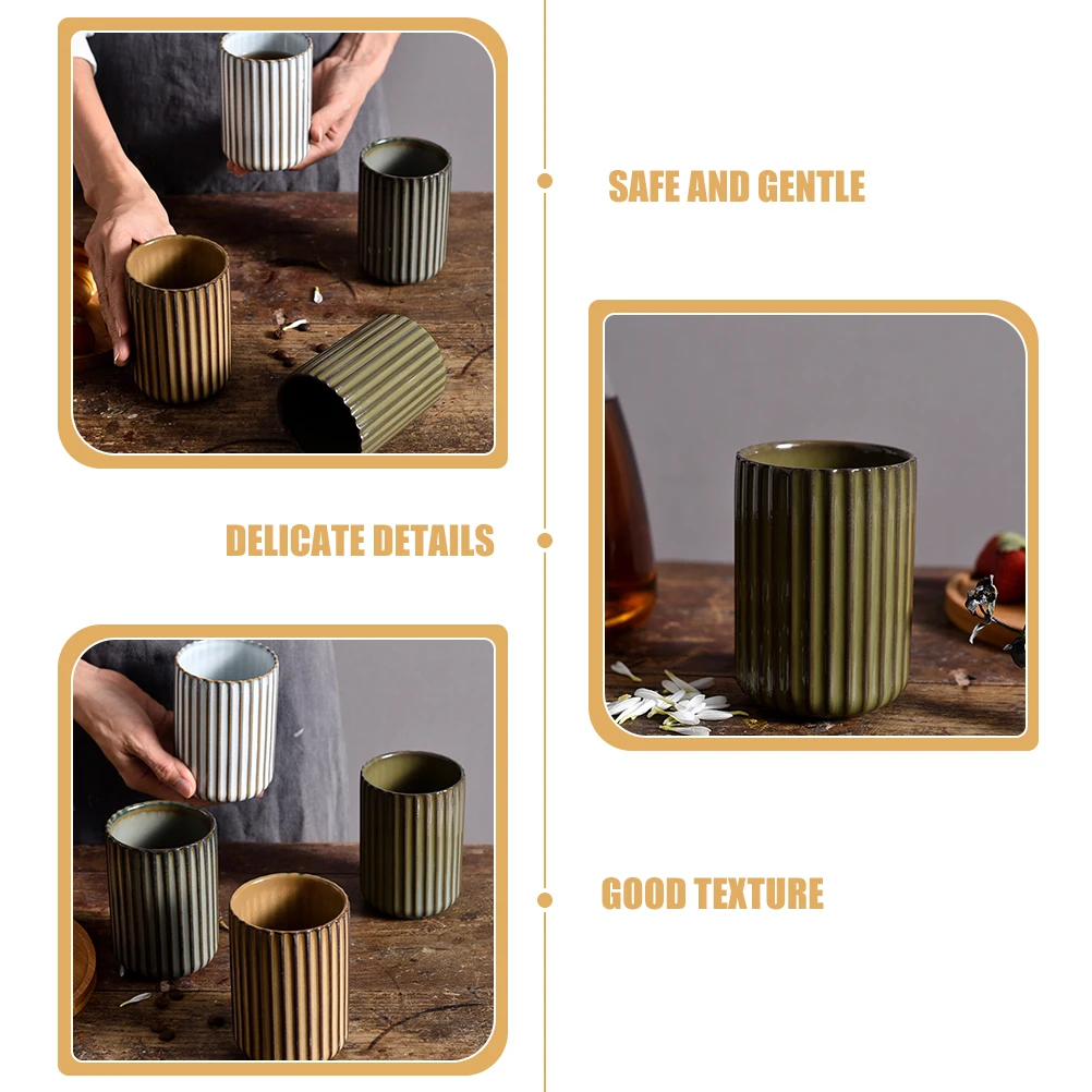 300Ml Retro Stripe Ceramic Mug Vintage-Style Drinks Cup for Hot Cold Beverages Office Kitchen Light Weight Comfortable Grip
300Ml Retro Stripe Ceramic Mug Vintage-Style Drinks Cup for Hot Cold Beverages Office Kitchen Light Weight Comfortable Grip