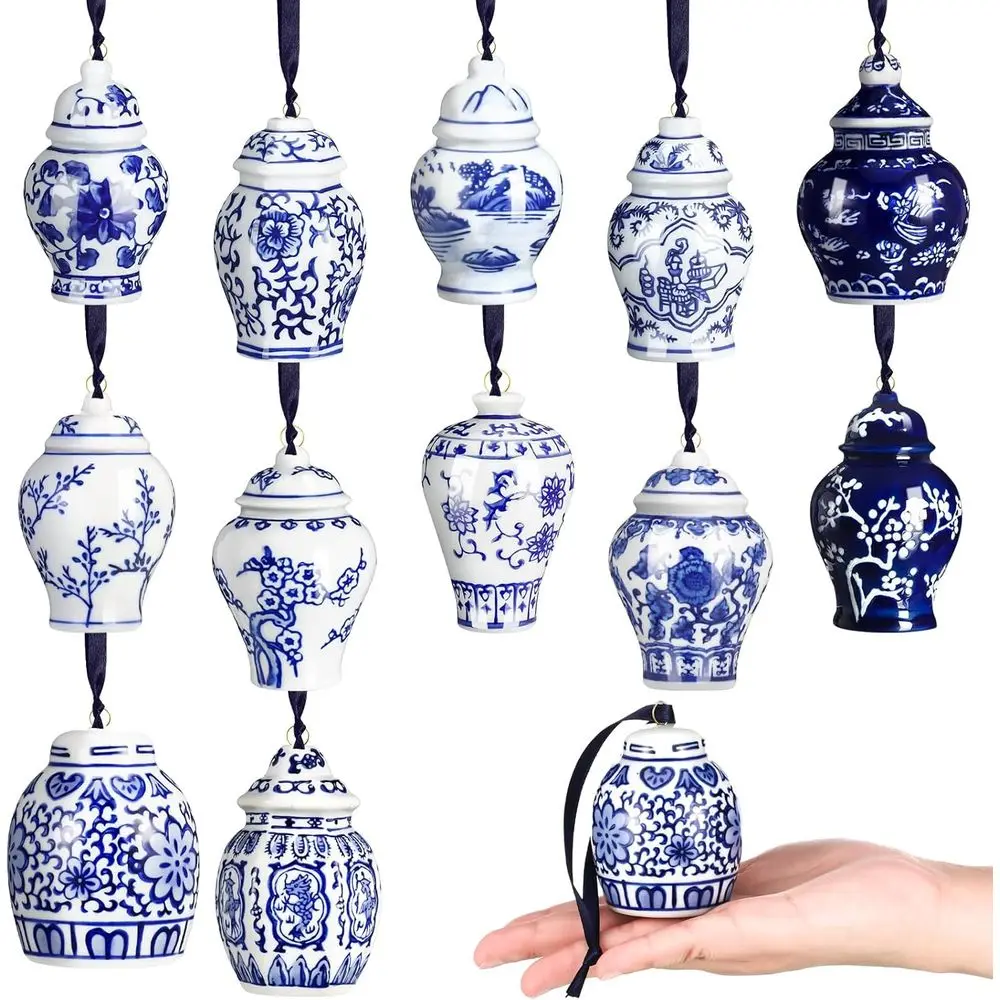 Винтажные сине-белые мини-гамгеры в стиле шинуазри — набор из 12 рождественских украшений
Винтажные сине-белые мини-гамгеры в стиле шинуазри — набор из 12 рождественских украшений