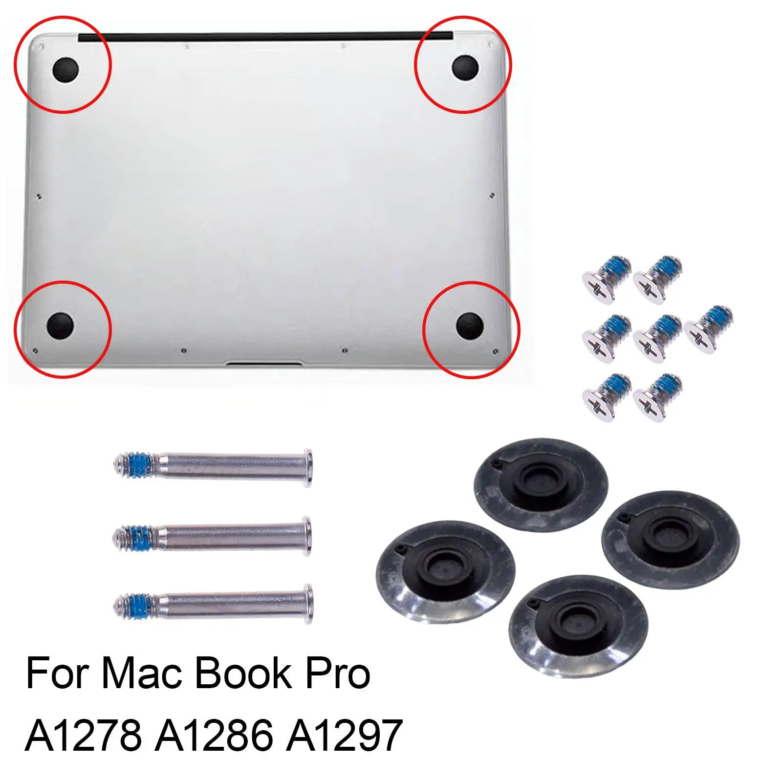 4x Bottom Case Rubber Feet with Screws Set Non-Slip Repair for MacBook Pro
4x Bottom Case Rubber Feet with Screws Set Non-Slip Repair for MacBook Pro
