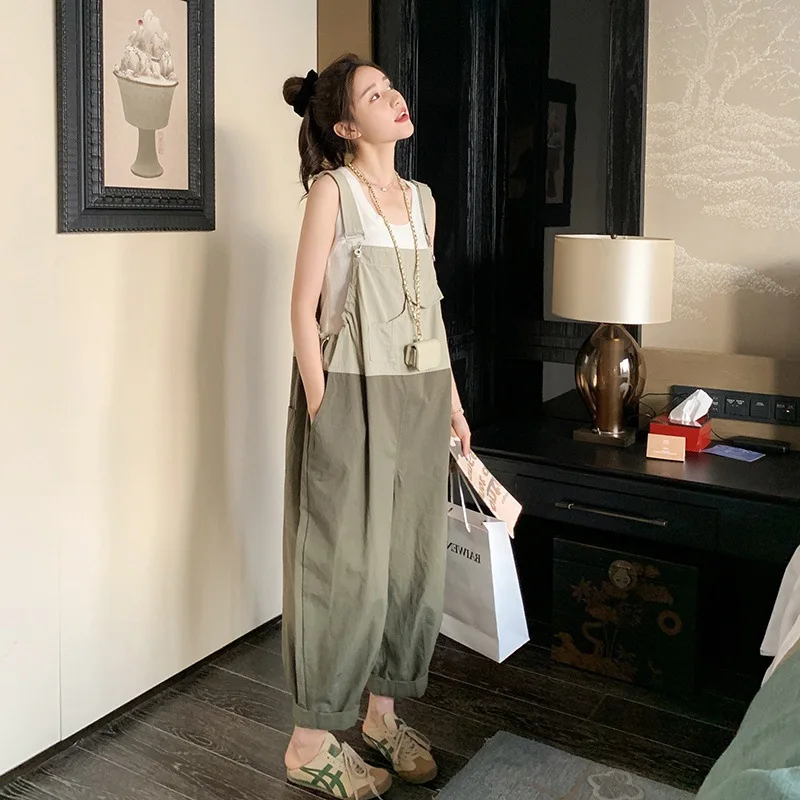 2023 Summer Fashion Elastic Rompers Women Overalls Loose Wide Leg Thin Casual Female Jumpsuits green
2023 Summer Fashion Elastic Rompers Women Overalls Loose Wide Leg Thin Casual Female Jumpsuits green
