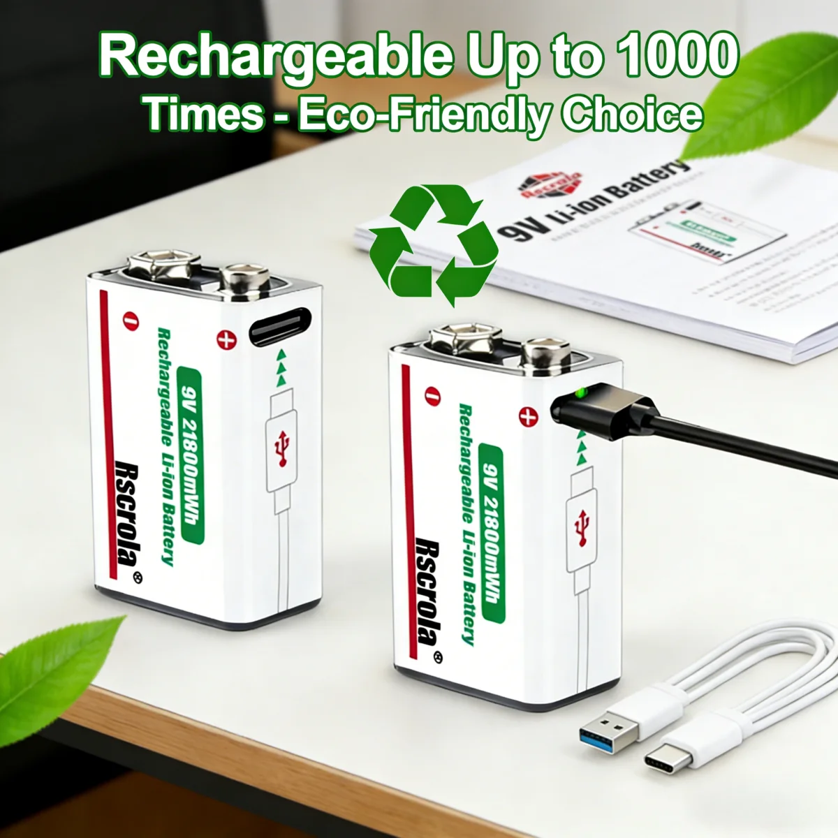 Rscrola Rechargeable 9V Li-ion Battery 21800mWh Fast USB Charging for Multimeter Microphone Guitar Effects Pedal
Rscrola Rechargeable 9V Li-ion Battery 21800mWh Fast USB Charging for Multimeter Microphone Guitar Effects Pedal