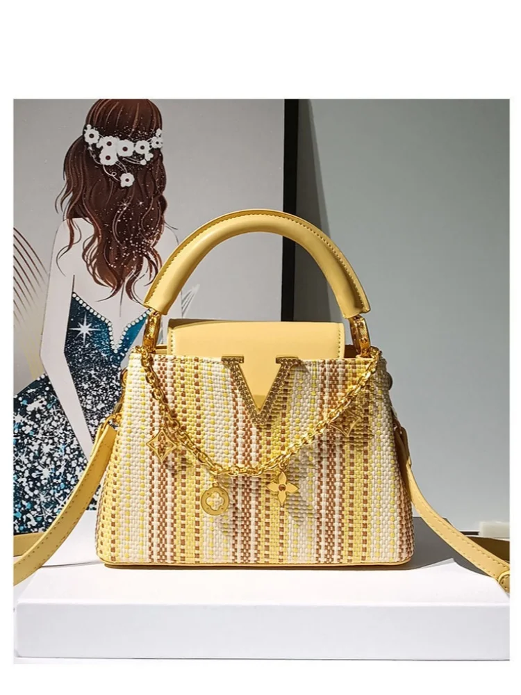 2026 New Popular V Letter Knitted Pattern Handbag High End Single Shoulder Crossbody Bag Versatile Colorful Bucket Bag
2026 New Popular V Letter Knitted Pattern Handbag High End Single Shoulder Crossbody Bag Versatile Colorful Bucket Bag