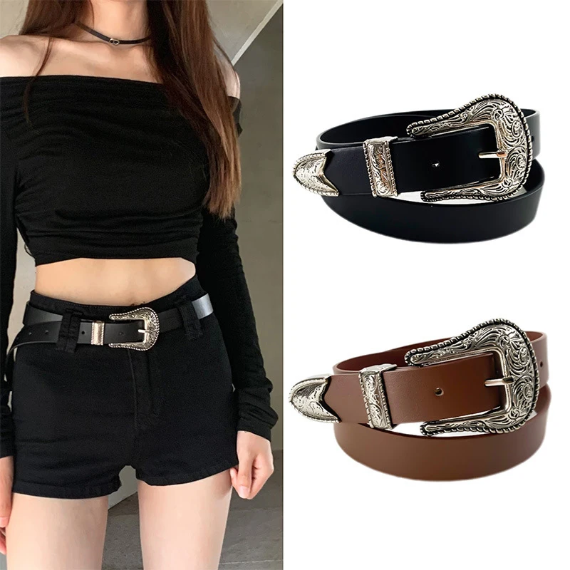 Women'S Belt Vintage Carved Needle Buckle Punk Hip Hop Rock Style Jeans Belt Y2K Belt PU Leather Belt
Women'S Belt Vintage Carved Needle Buckle Punk Hip Hop Rock Style Jeans Belt Y2K Belt PU Leather Belt