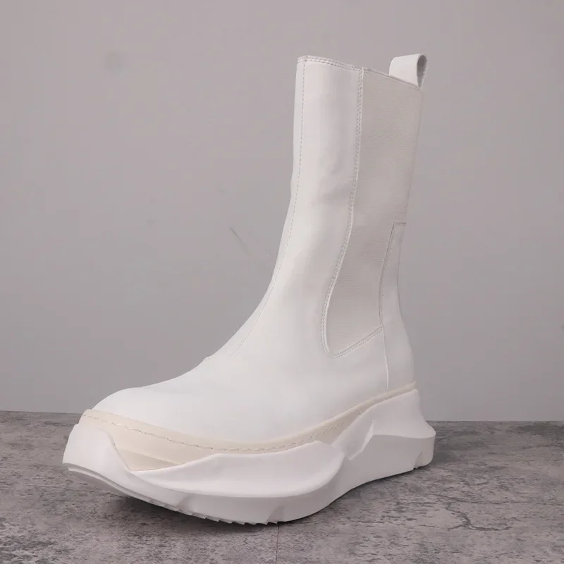 Men High Top Platform Chelsea Boots Genuine Leather Luxury Trainers Sneakers High Street Autumn Black Designer Shoes
Men High Top Platform Chelsea Boots Genuine Leather Luxury Trainers Sneakers High Street Autumn Black Designer Shoes