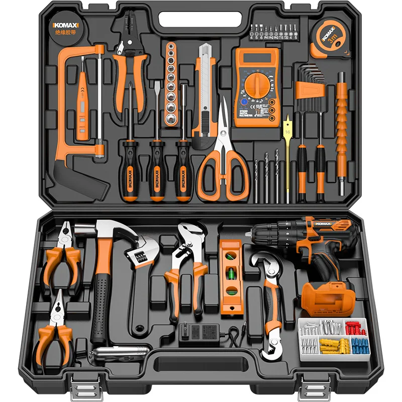 Multifunctional Tool Set Handheld Household Tool Box Sets Electrician Hand Electric Tools Suit Portable Vehicle Electric Drill