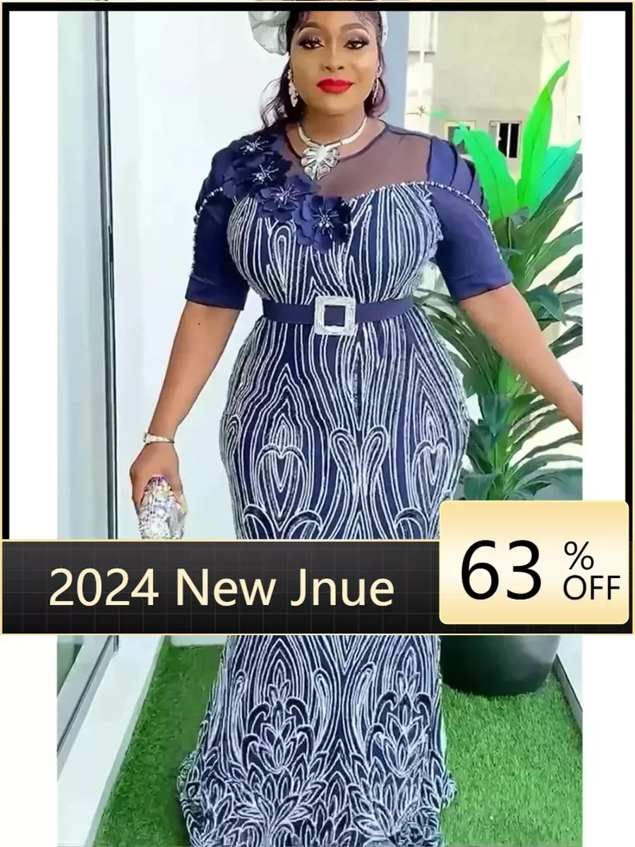 African Wedding Party Dresses for Women Elegant African Short Sleeve O-neck Polyester Evening Maxi Dress Gowns African Clothes
African Wedding Party Dresses for Women Elegant African Short Sleeve O-neck Polyester Evening Maxi Dress Gowns African Clothes