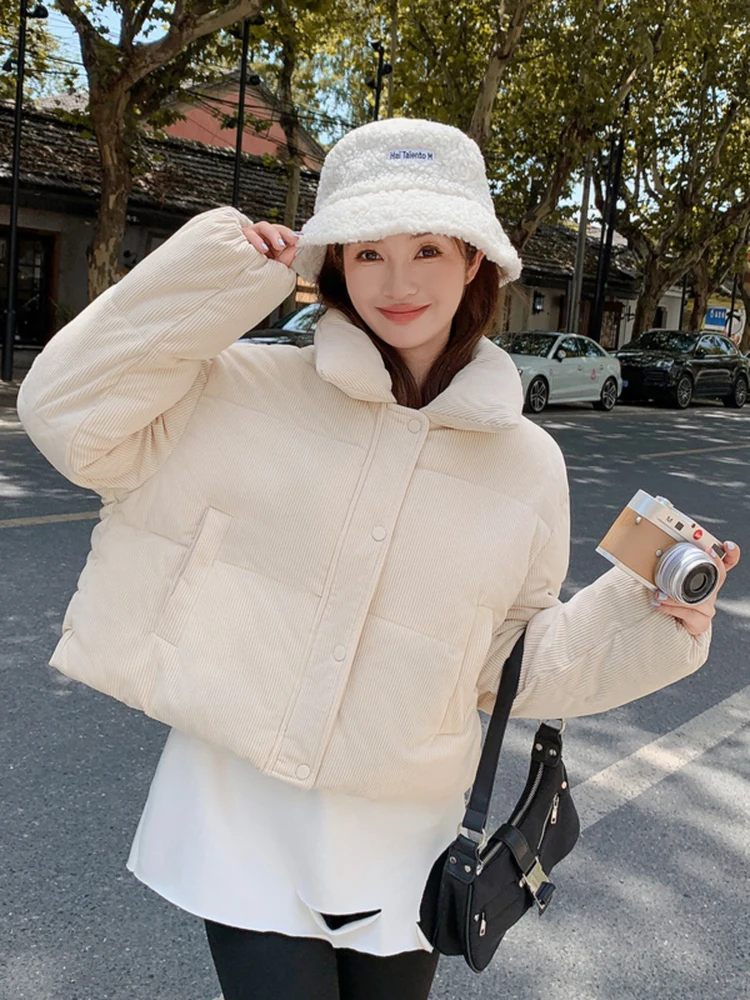 Women's Plaid Cotton Jaet Casual ort Sle Loose Fit Large Size Cotton Coat Outerwear Comfortable Korean Version
Women's Plaid Cotton Jaet Casual ort Sle Loose Fit Large Size Cotton Coat Outerwear Comfortable Korean Version