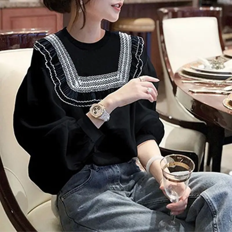 Foreign-style Autumn Tops Popular for Women New Shirts in This Year Black Lantern Sleeves in Early Autumn Loose and Lazy Style
Foreign-style Autumn Tops Popular for Women New Shirts in This Year Black Lantern Sleeves in Early Autumn Loose and Lazy Style