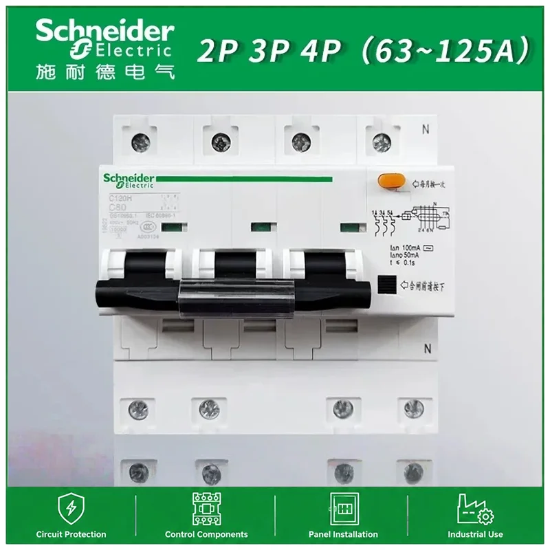 Schneider Electric C120H Leakage Circuit Breaker with Leakage Protection Air Open 3P Leakage Protection 2P 4P Original Product
Schneider Electric C120H Leakage Circuit Breaker with Leakage Protection Air Open 3P Leakage Protection 2P 4P Original Product