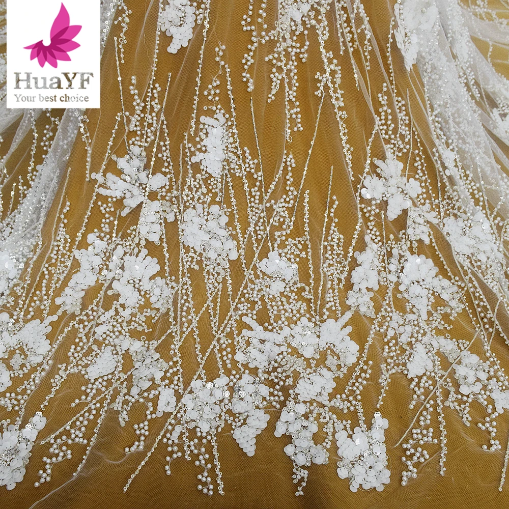 1 Yard High-quality Elegant White Beaded Lace with Sequins and Pearls Women Wedding Dress Fabric HY2454-1
1 Yard High-quality Elegant White Beaded Lace with Sequins and Pearls Women Wedding Dress Fabric HY2454-1