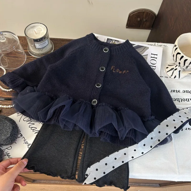 Children Girl Clothes Set Autumn Knittd Letter Prited Lace Trim Toddler Kid Girl Sweater Solid Little Girls Bell Bottom Pants
Children Girl Clothes Set Autumn Knittd Letter Prited Lace Trim Toddler Kid Girl Sweater Solid Little Girls Bell Bottom Pants