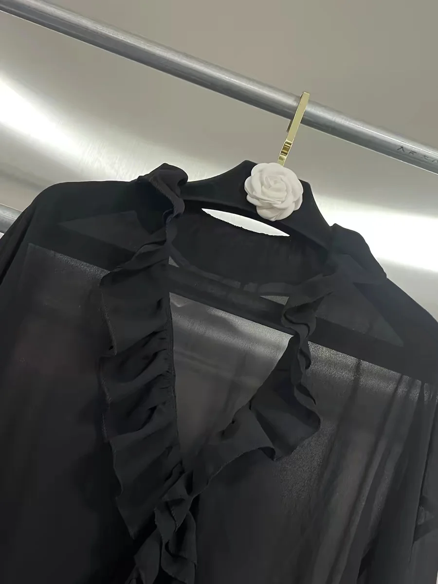 Summer Korean Chiffon Blouse for Women Sweet Ruffle Long Sleeve Casual Office Top plus Size Autumn Fashion Blusas
Summer Korean Chiffon Blouse for Women Sweet Ruffle Long Sleeve Casual Office Top plus Size Autumn Fashion Blusas