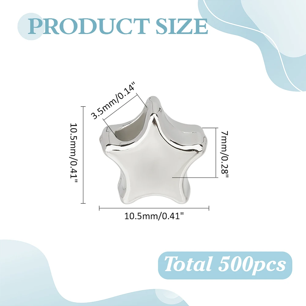 500Pcs CCB Plastic Esuropean Beads Large Hole Beads Platinum Star 10.5x10.5x7mm Hole: 3.5mm
500Pcs CCB Plastic Esuropean Beads Large Hole Beads Platinum Star 10.5x10.5x7mm Hole: 3.5mm