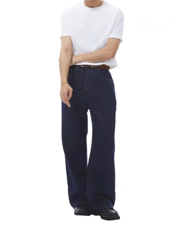 High Waist Wide Leg Denim Jeans Women's Loose Straight Casual Trousers Drapey Deep Blue Original Cow Color Summer New Model
High Waist Wide Leg Denim Jeans Women's Loose Straight Casual Trousers Drapey Deep Blue Original Cow Color Summer New Model