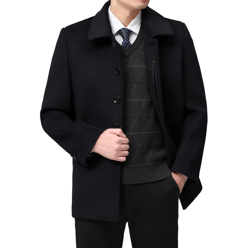 Thiened Woolen Coat Men's Winter Long Version Faion Ci Busin Casual Sle Single Button Closure Side ket Design
Thiened Woolen Coat Men's Winter Long Version Faion Ci Busin Casual Sle Single Button Closure Side ket Design