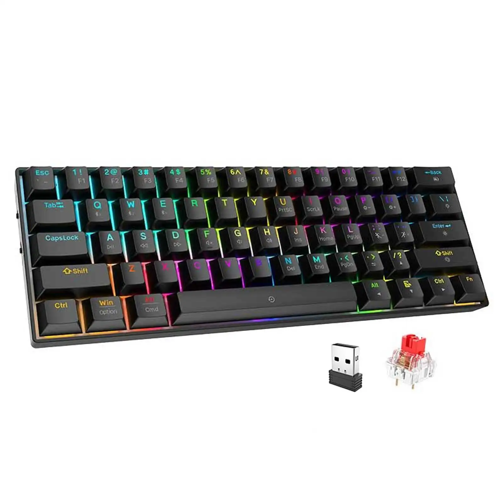 CX61 61Keys Wireless Mechanical Keyboard Rechargeable Tri-mode Connection Red Switch Mechanical Keyboard 60%Ultra-compact Layout
CX61 61Keys Wireless Mechanical Keyboard Rechargeable Tri-mode Connection Red Switch Mechanical Keyboard 60%Ultra-compact Layout