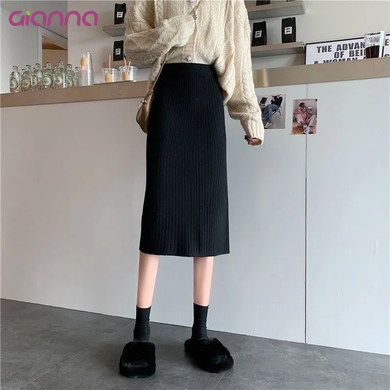 Women's Knitted Skirt Split Ribbed Knit Bodycon Maxi Skirt High Waisted Slit Pencil Long Skirts Black
Women's Knitted Skirt Split Ribbed Knit Bodycon Maxi Skirt High Waisted Slit Pencil Long Skirts Black