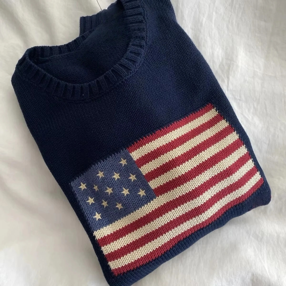 American Retro Embroidered Sweater Long Sleeve Crew Neck Loose Fit Knit Pullover Tops Y2k Casual Loose Pullover Sweater Clothes
American Retro Embroidered Sweater Long Sleeve Crew Neck Loose Fit Knit Pullover Tops Y2k Casual Loose Pullover Sweater Clothes