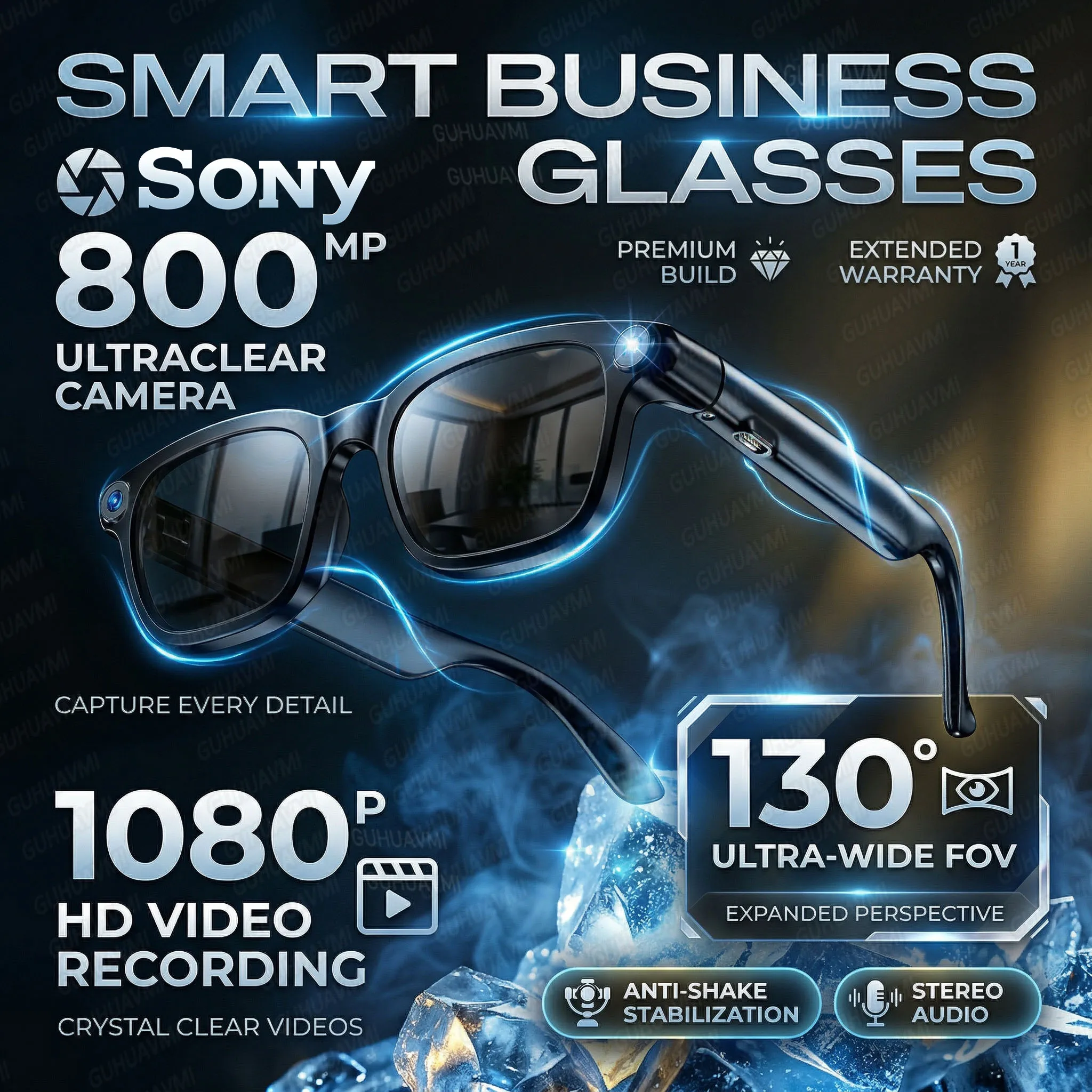 NEW 1080P Camera Glasses Video Recording Bluetooth Audio Sunglasses Built-in Mics Touch Control Driving Travel TR90 Frame IP65
NEW 1080P Camera Glasses Video Recording Bluetooth Audio Sunglasses Built-in Mics Touch Control Driving Travel TR90 Frame IP65