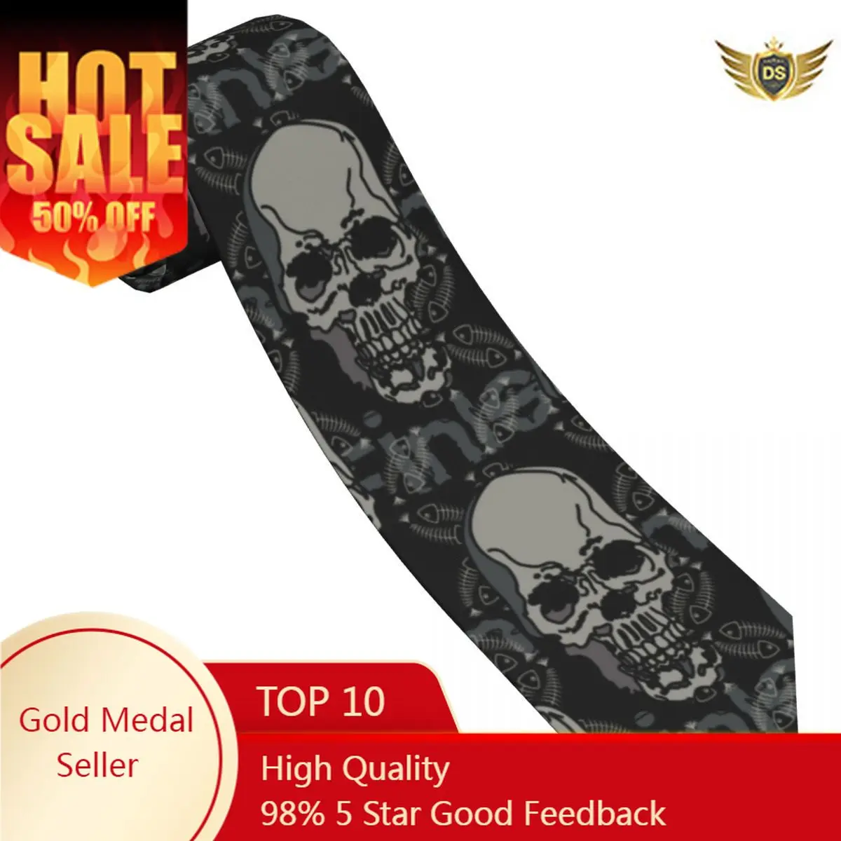 Casual Arrowhead Skinny Skull And Fish Skeleton Necktie Slim Tie For Men Man Accessories Simplicity For Party Formal Tie
Casual Arrowhead Skinny Skull And Fish Skeleton Necktie Slim Tie For Men Man Accessories Simplicity For Party Formal Tie