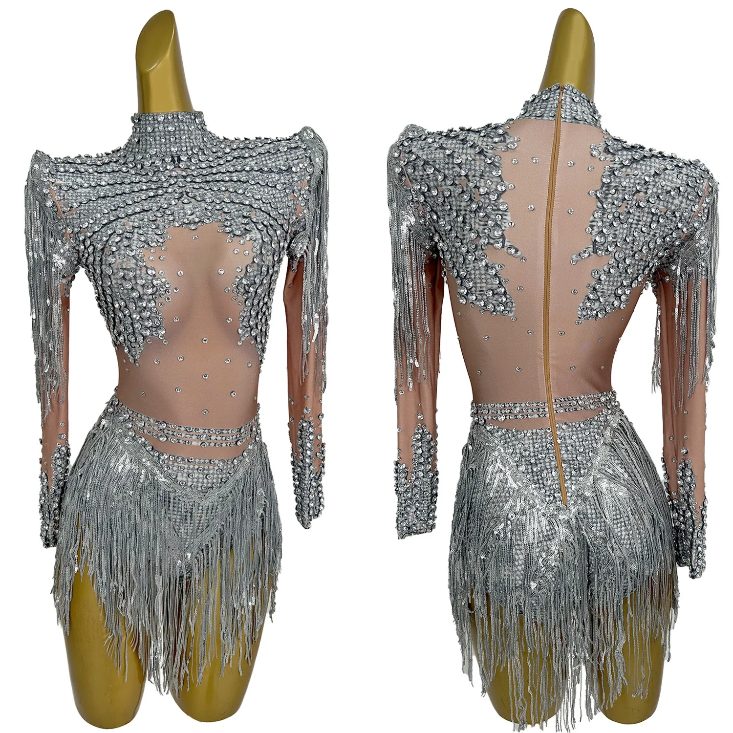 Sparkly Crystals Tight Fitting Tassel Bodysuit Nightclub Dancewear Sexy Women Bodysuit Carnival Party Stage Show Outfit Xinniang
Sparkly Crystals Tight Fitting Tassel Bodysuit Nightclub Dancewear Sexy Women Bodysuit Carnival Party Stage Show Outfit Xinniang