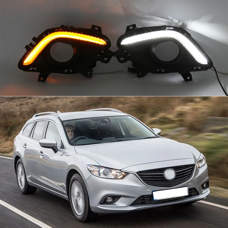 LED DRL Car Daytime Running Light Front Fog Lamps with Turn Signal Assembly Accessories For Mazda 6 Atenza 2013 2014 2016
LED DRL Car Daytime Running Light Front Fog Lamps with Turn Signal Assembly Accessories For Mazda 6 Atenza 2013 2014 2016