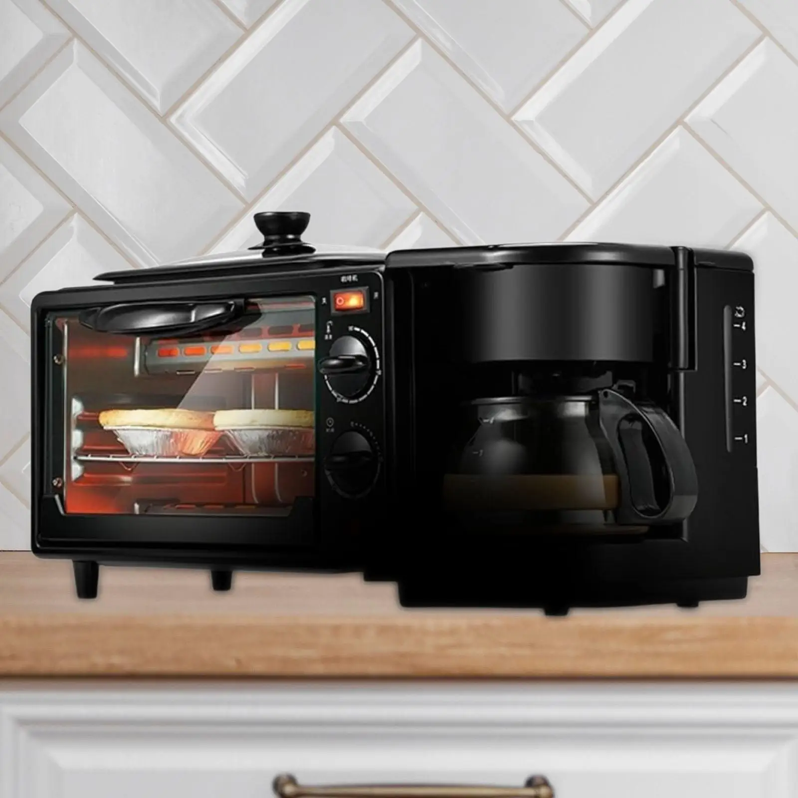 3 in 1 Breakfast Maker Toasters Oven with Timer Portable Toaster Oven Oven Breakfast Maker with Coffee Machine for Sausages Egg
3 in 1 Breakfast Maker Toasters Oven with Timer Portable Toaster Oven Oven Breakfast Maker with Coffee Machine for Sausages Egg