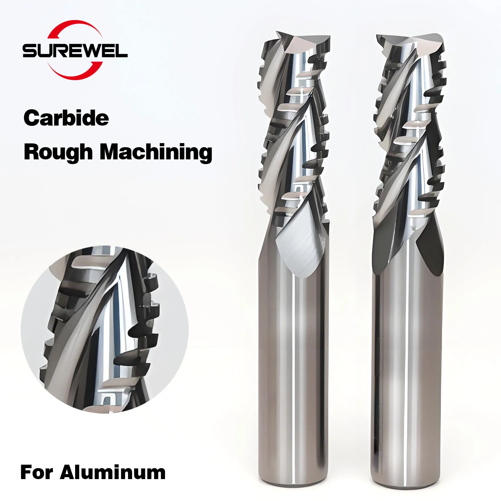Твердосплавные черновальные концевые фрезы SUREWEL, 3 флейты, фрезы с ЧПУ, фреза для шорсткой обработки алюминия, размеры от 6 мм до 16 мм
Твердосплавные черновальные концевые фрезы SUREWEL, 3 флейты, фрезы с ЧПУ, фреза для шорсткой обработки алюминия, размеры от 6 мм до 16 мм