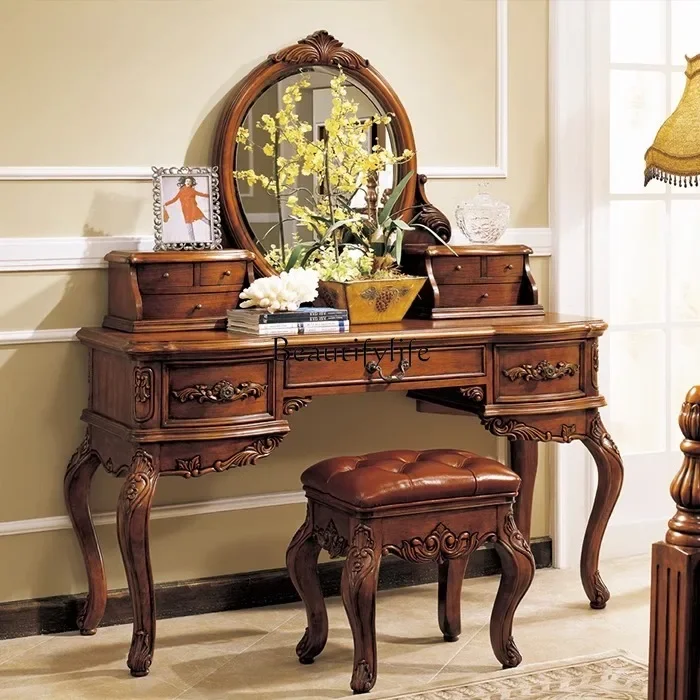 LXAmerican country old dresser European carved home dressing cabinet customization
LXAmerican country old dresser European carved home dressing cabinet customization